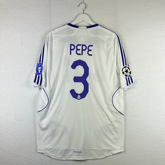 Real Madrid 2007/2008 Match Worn Home Shirt - Pepe 3