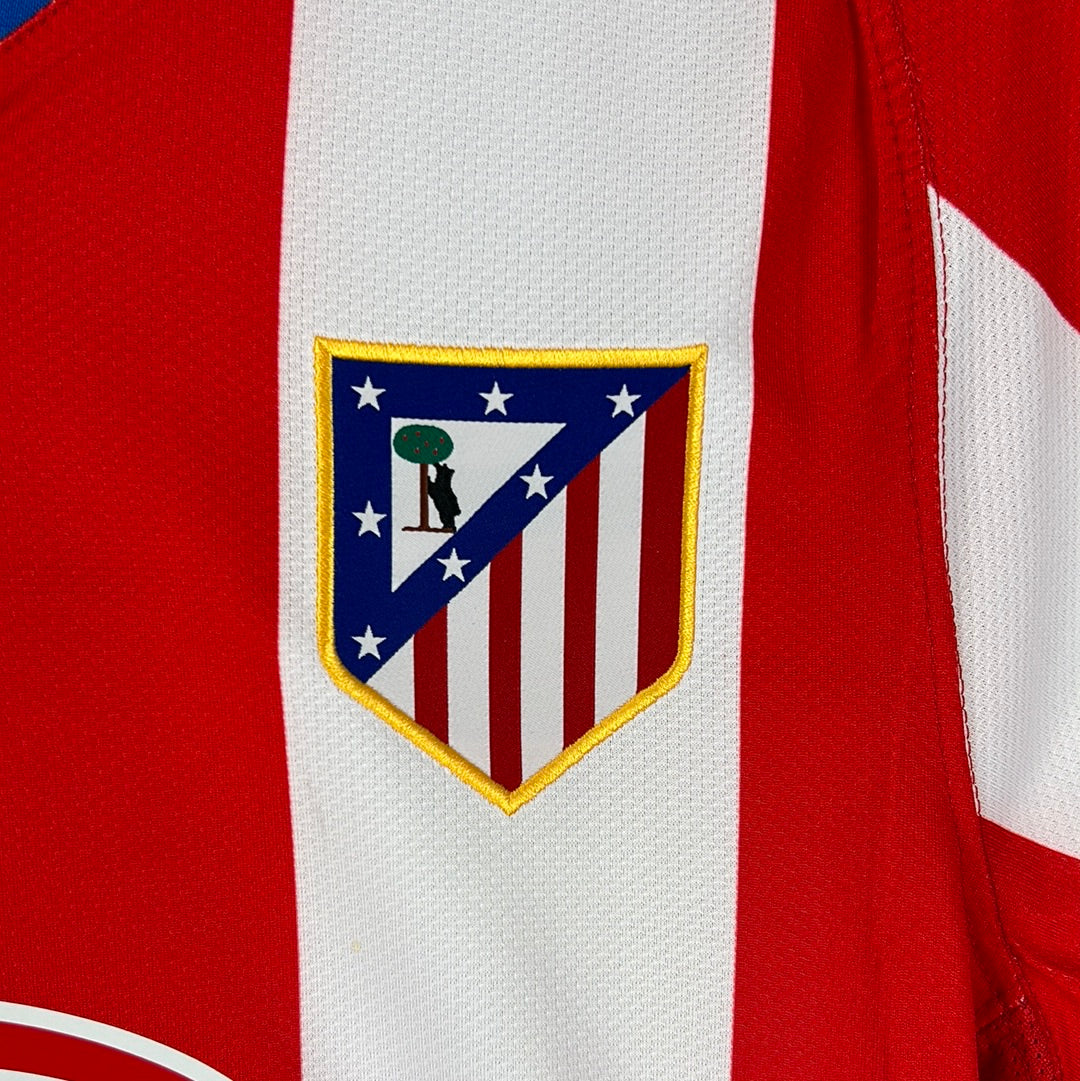 Atletico Madrid 2007/2008 Player Issue Home Shirt - Perea 27 - Champions League