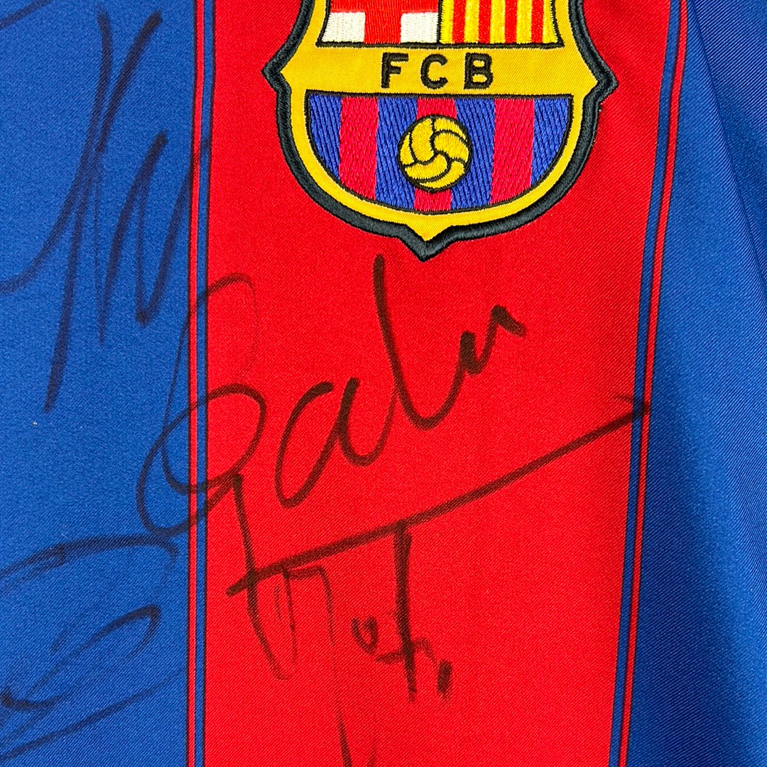 Barcelona 2002/2003 Squad Signed Home Shirt - XXL - Mint Condition