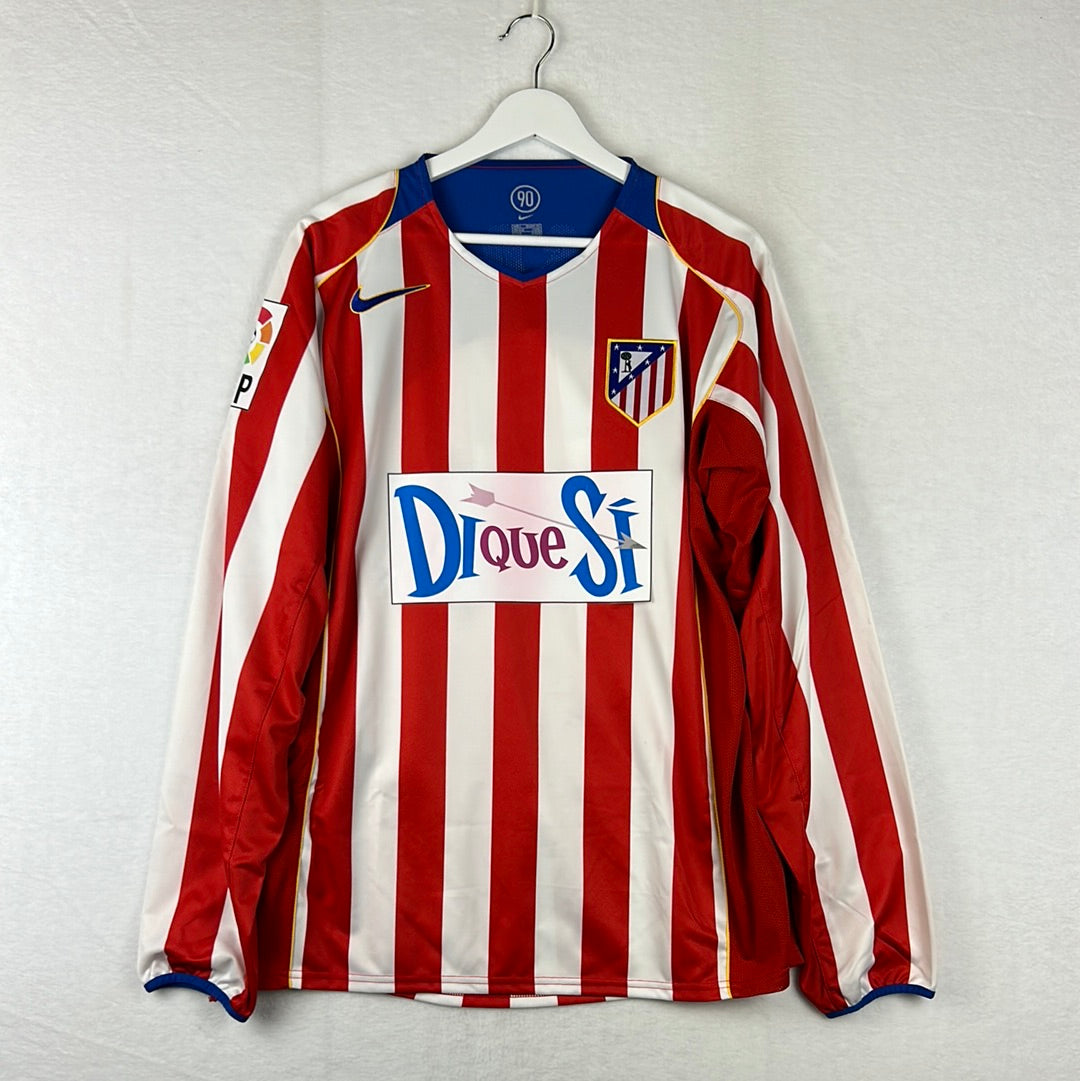 Atletico Madrid 2004/2005 Player Issue Home Shirt - Disque Si Front Sponsor