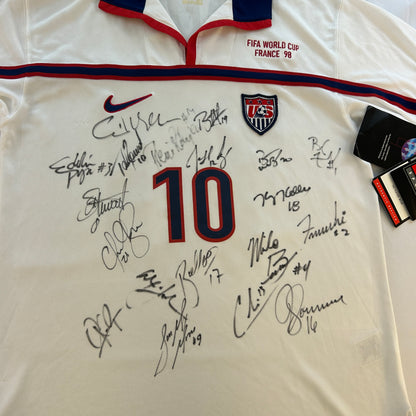 USA France 1998 Wolrd Cup Player Issue Shirt - Squad Signed