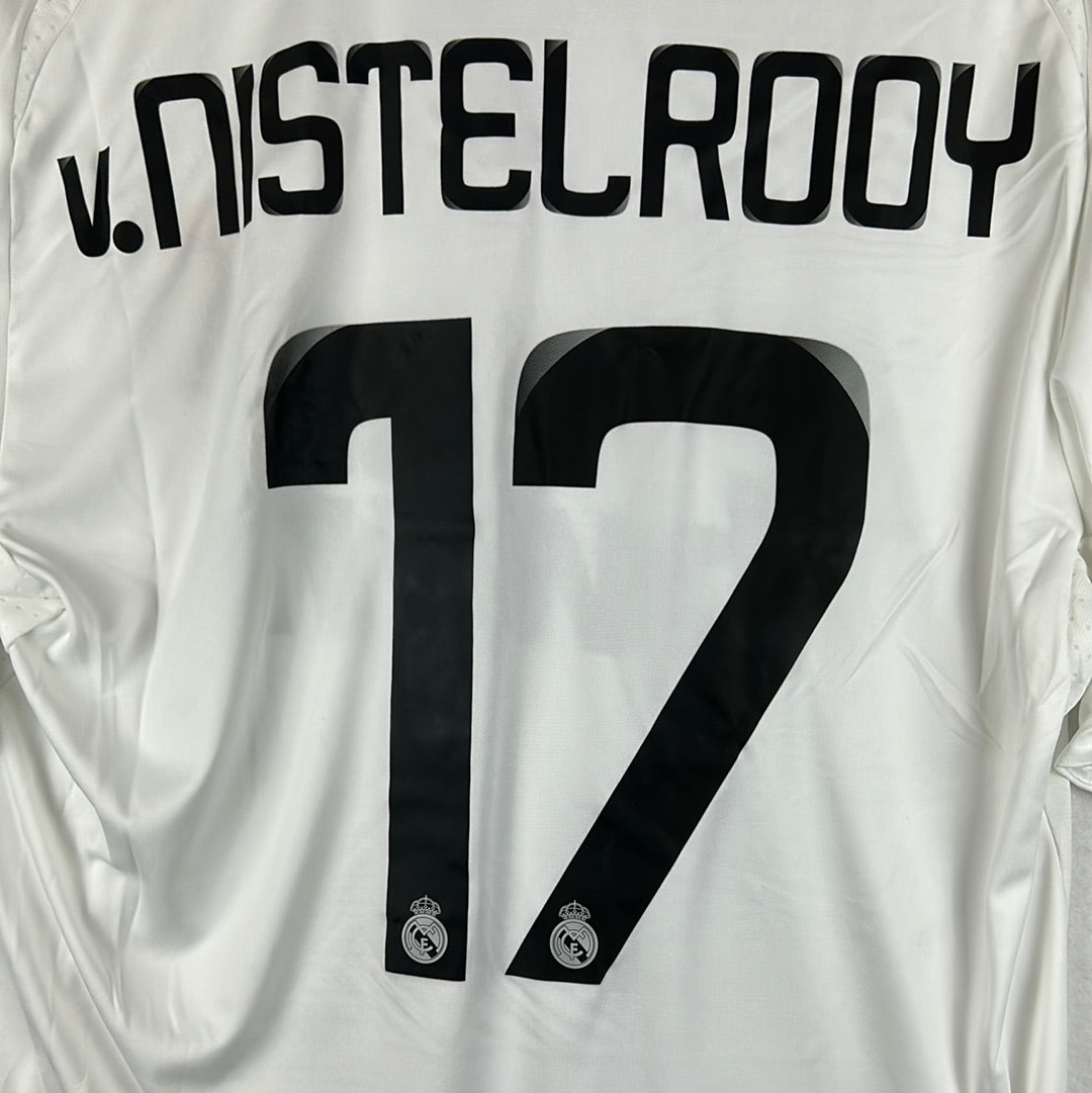 Real Madrid 2008/2009 Player Issue Home Shirt - V Nistelrooy 17 - Champions League