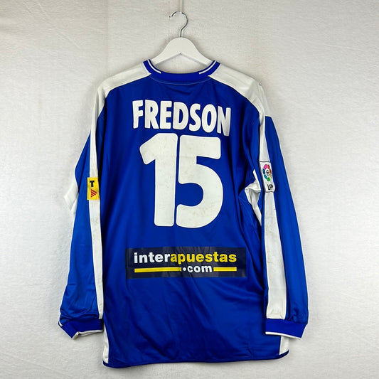Espanyol 2004-2006 L/S Match Worn Home Shirt - XL - Fredson 15
