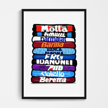 90's Italian Shirt Stack Print