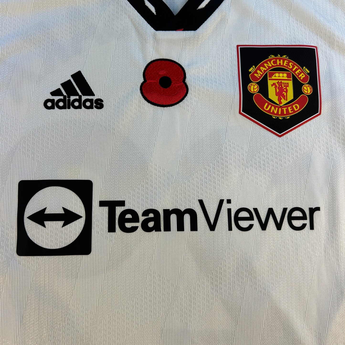 Manchester United 2022/2023 Player Issue Poppy Away Shirt - Wan Bisakka 29