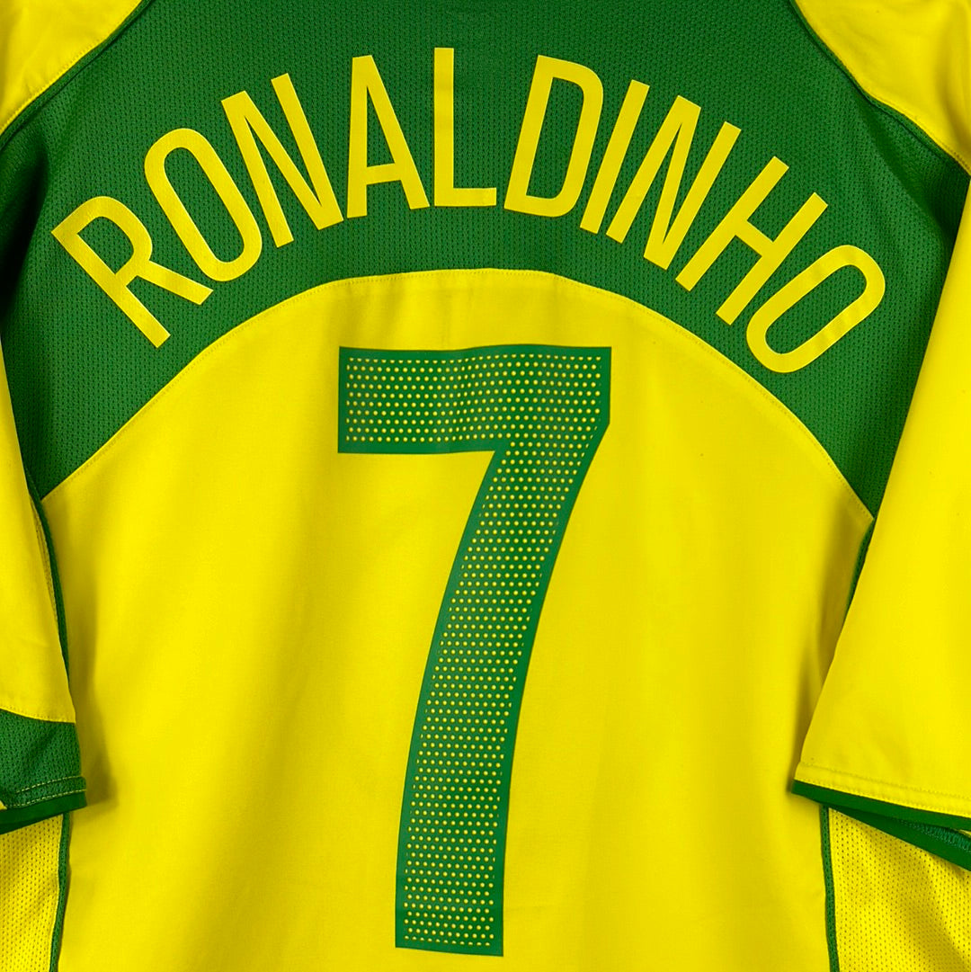 Brazil 2004 Home Shirt - XL- Ronaldinho 7 - Excellent Condition