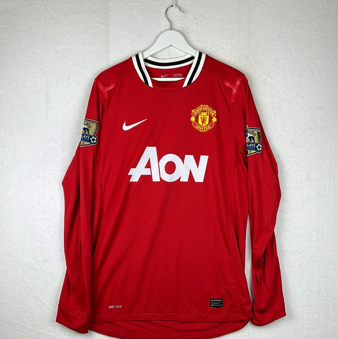 Manchester United 2011/2012 Player Issue Home Shirt - Pogba 42 - Long Sleeve