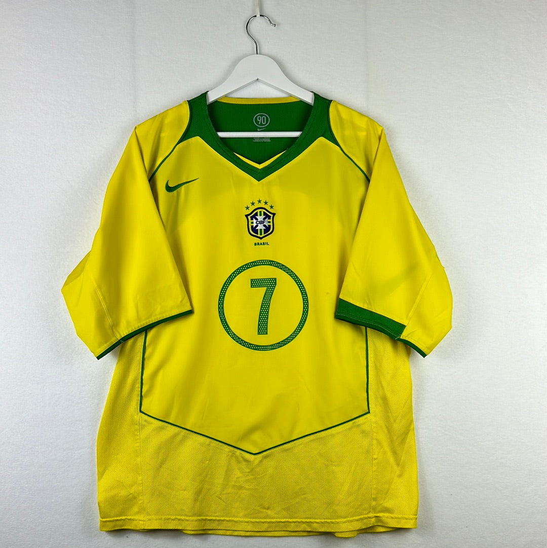 Brazil 2004 Home Shirt - XL- Ronaldinho 7 - Excellent Condition