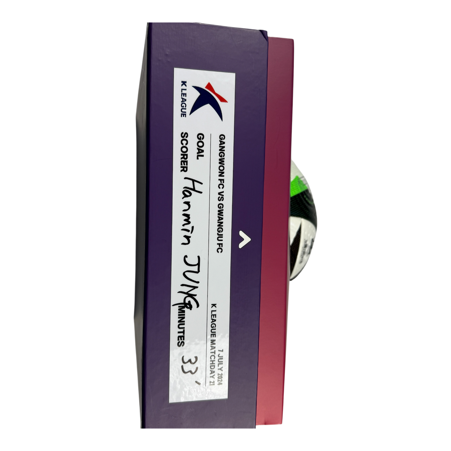 Korea League Match Scored Ball - Gangwon FC - Gwangju FC - Han-min Jung