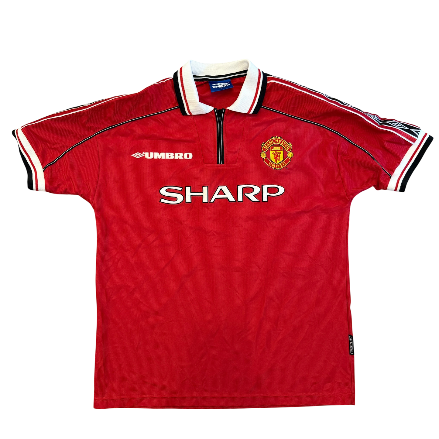 Red sports jersey with visible branding on a white background Manchester United 1998/1999 Home Shirt - Medium -