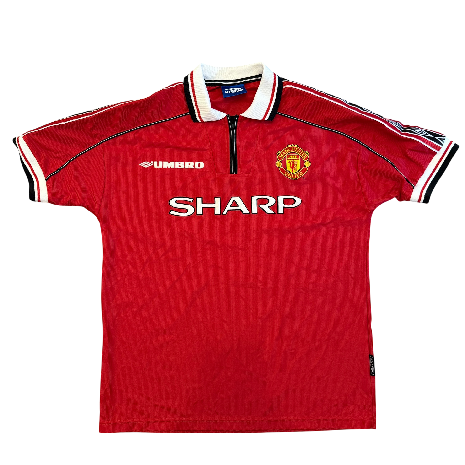 Red sports jersey with visible branding on a white background Manchester United 1998/1999 Home Shirt - Medium -