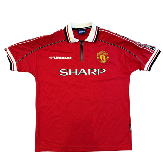 Red sports jersey with visible branding on a white background Manchester United 1998/1999 Home Shirt - Medium -