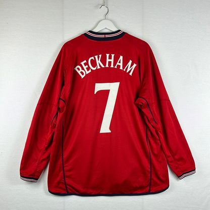 England 2002 Away Shirt - XL - Beckham 7 Print