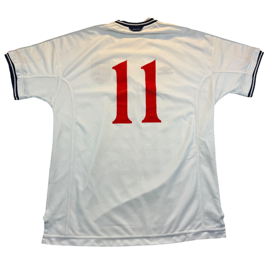 England Player Issue 2000 Home Shirt number 11 print in red on the back
