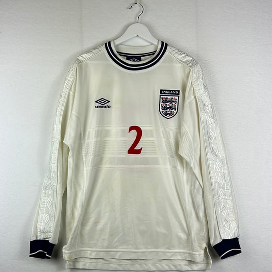 England Match Worn 2000 Home Shirt - Front with 2 print