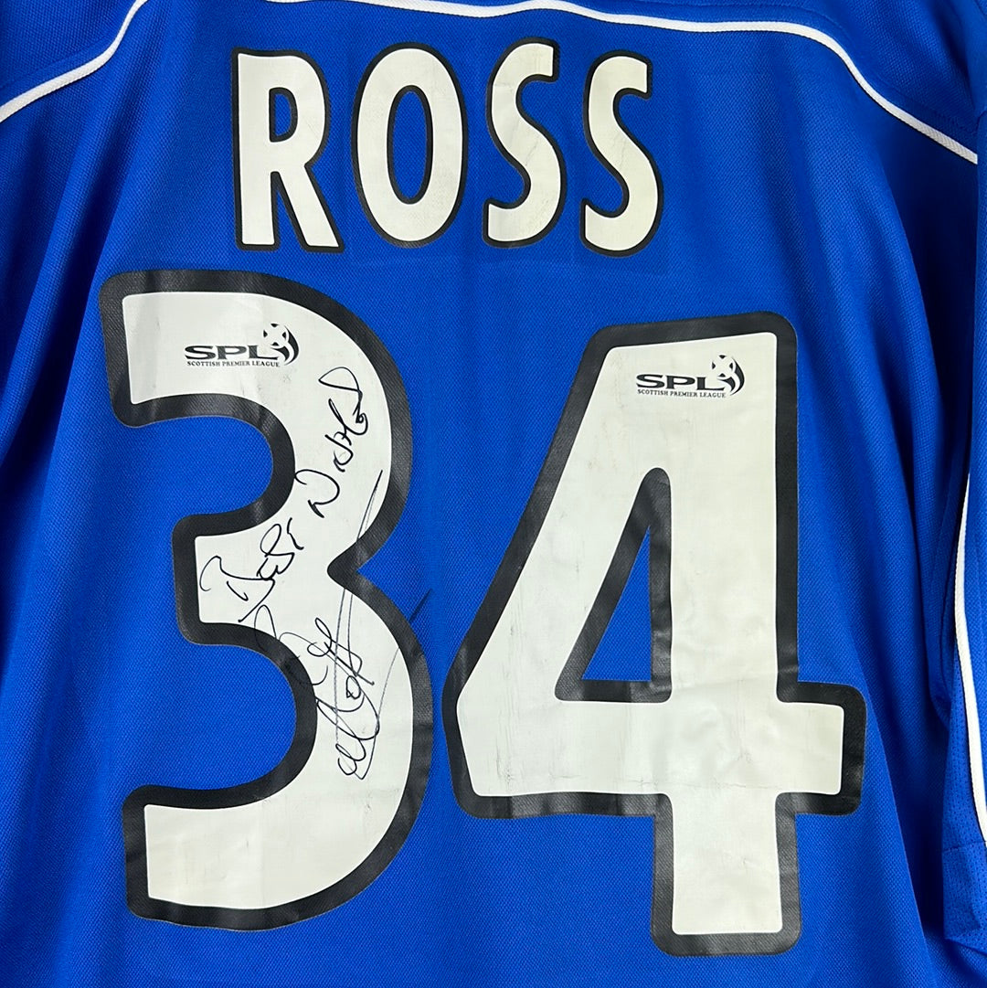 Glasgow Rangers 2000/2001 Player Issue Home Shirt - Ross 34 - Signed