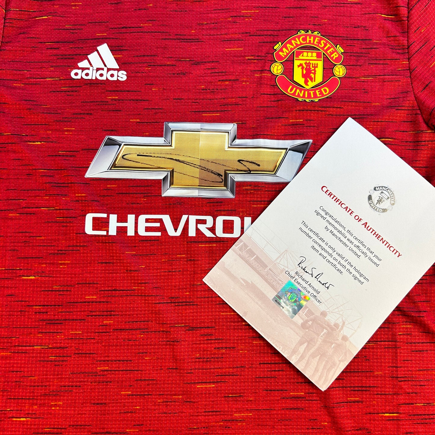 Manchester United 2020/2021 Signed Authentic Home Shirt - Shaw - MUFC COA