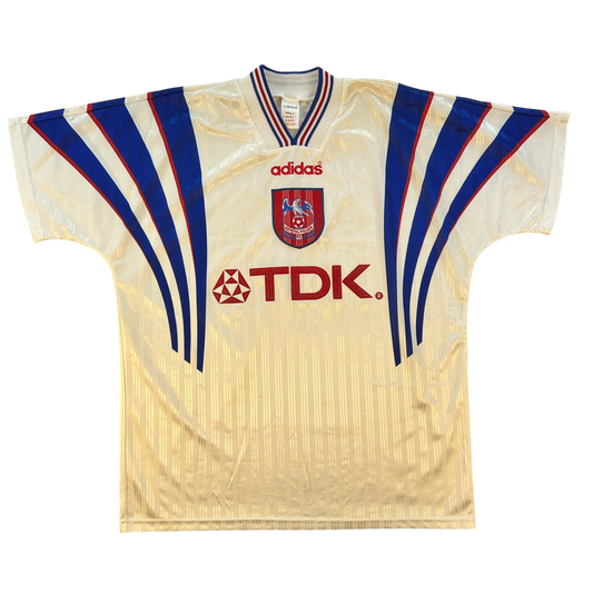 Crystal Palace 1996/1997 Away Shirt frotn Adidas template with TDK sponsor