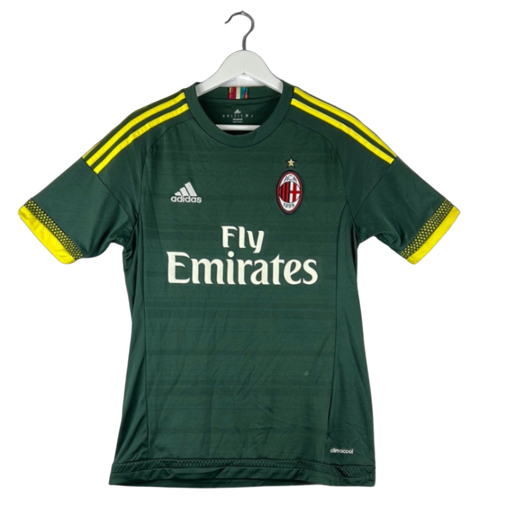 AC Milan 2015-16 Third Shirt front - a dark green shirt with yellow trim
