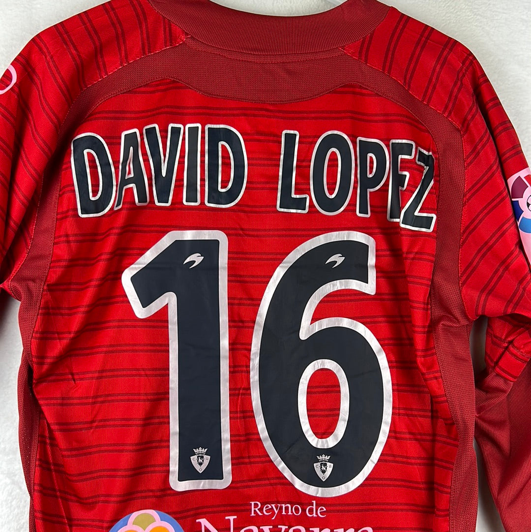 Osasuna 2006-2007 Player Issue L/S Home Shirt - Large - David Lopez 16