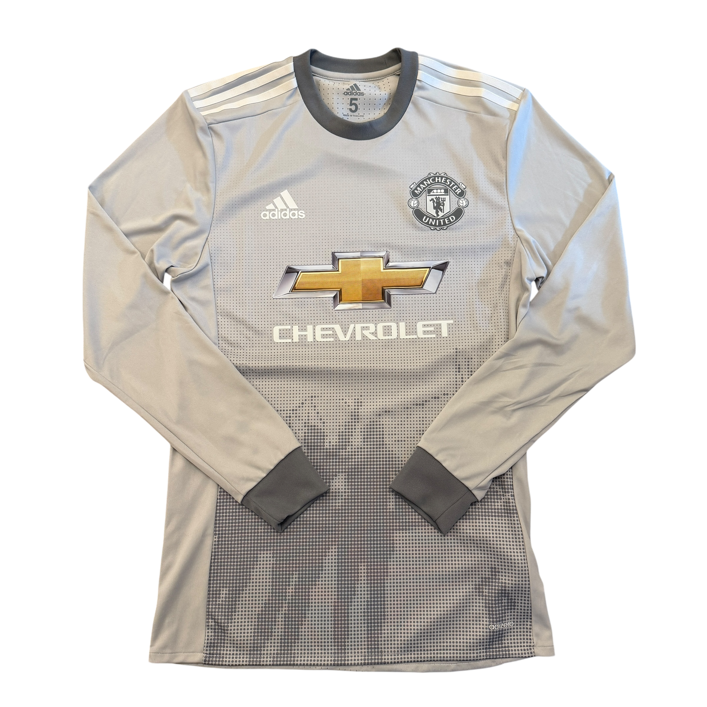 Man United player issue 2017/2018 third jersey with Adidas and Chevrolet logos on a white background