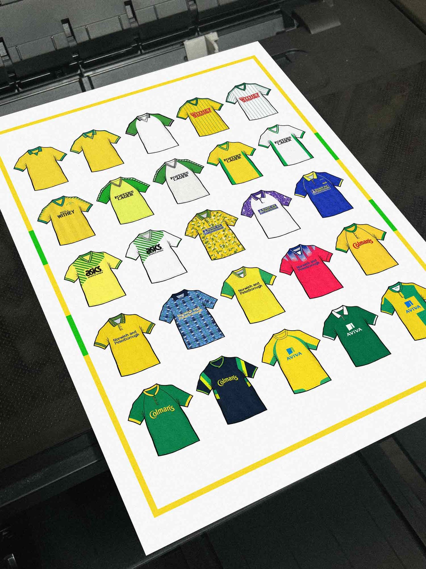 Norwich Retro Shirts Football Print