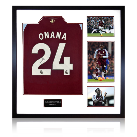 Amadou Onana Signed Aston Villa Shirt Elite Frame