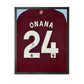 Amadou Onana Signed Aston Villa Shirt Compact Frame