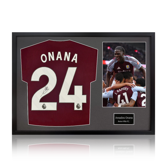 Amadou Onana Signed Aston Villa Shirt Classic Frame