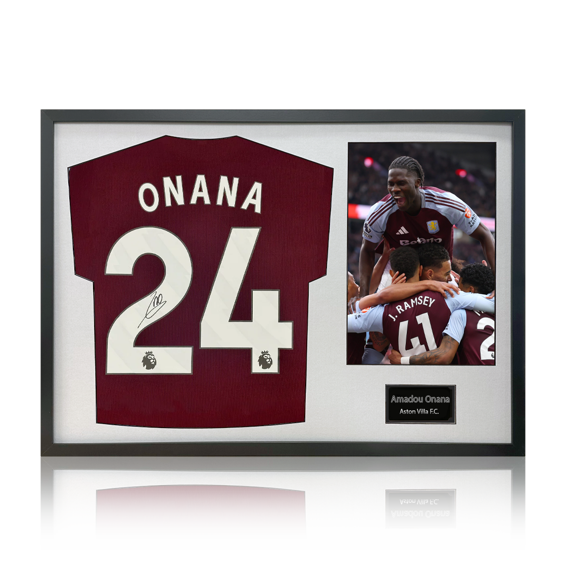 Amadou Onana Signed Aston Villa Shirt Classic Frame