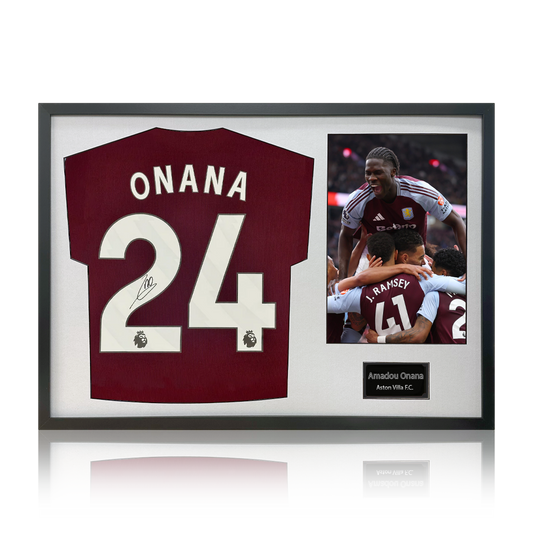 Amadou Onana Signed Aston Villa Shirt Classic Frame