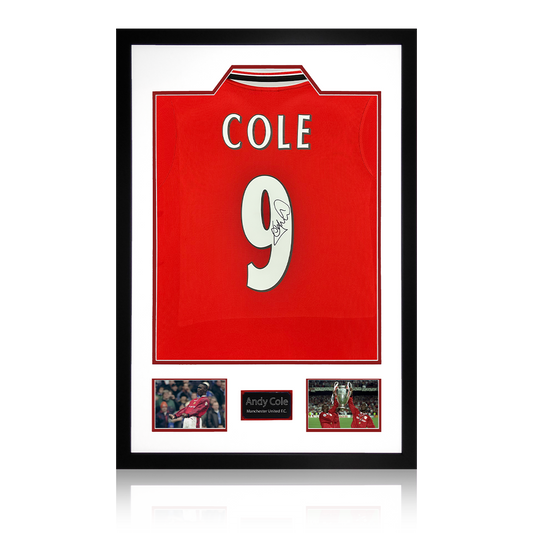 Andy Cole Signed Manchester United Shirt Premium Frame