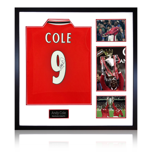 Andy Cole Signed Manchester United Shirt Elite Frame
