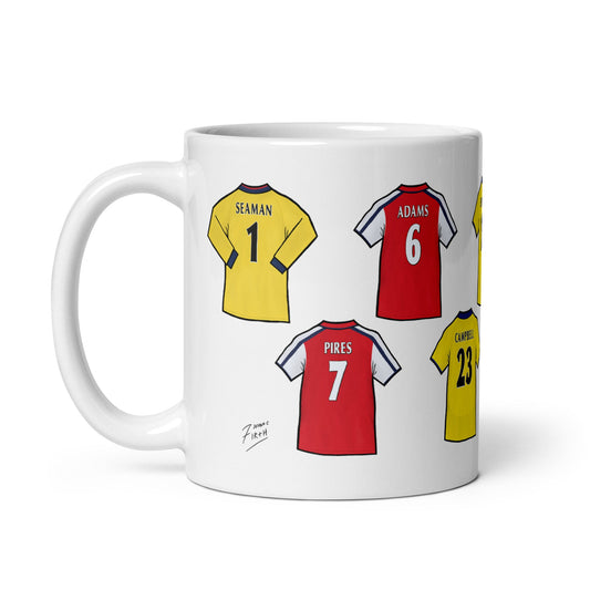 Gunners Legends Shirts Illustrated Handmade Ceramic Football Mug
