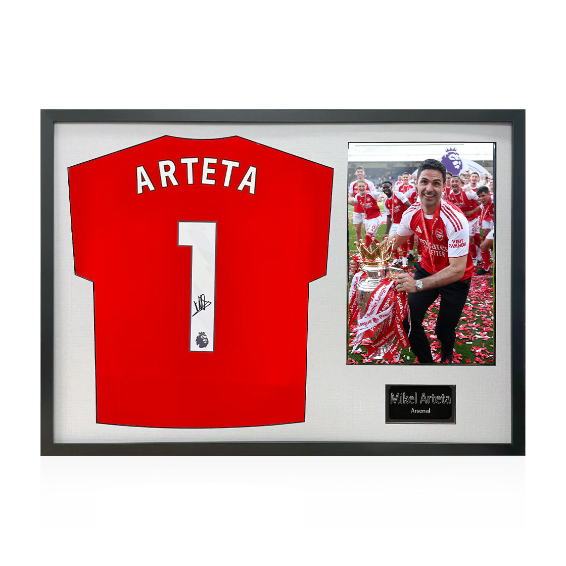 Mikel Arteta Signed Arsenal Champions Shirt Classic Frame
