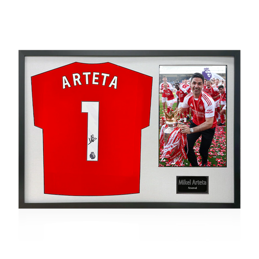Mikel Arteta Signed Arsenal Champions Shirt Classic Frame