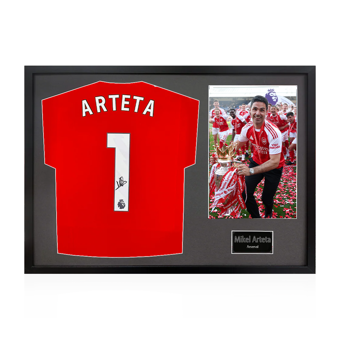 Mikel Arteta Signed Arsenal Champions Shirt Classic Frame