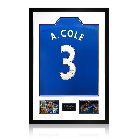 Ashley Cole Signed Chelsea Shirt Premium Frame