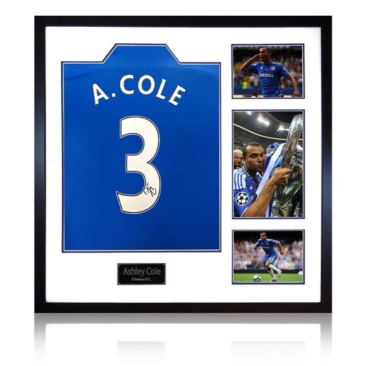 Ashley Cole Signed Chelsea Shirt Elite Frame