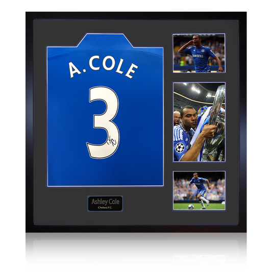 Ashley Cole Signed Chelsea Shirt Elite Frame