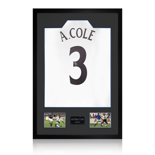 Ashley Cole Signed England Shirt Premium Frame