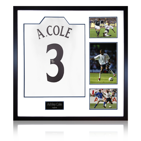 Ashley Cole Signed England Shirt Elite Frame