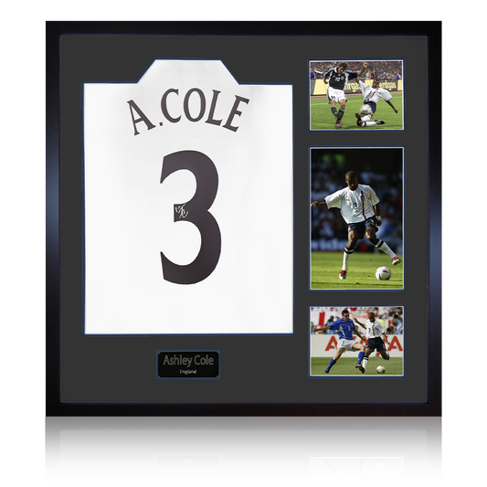 Ashley Cole Signed England Shirt Elite Frame