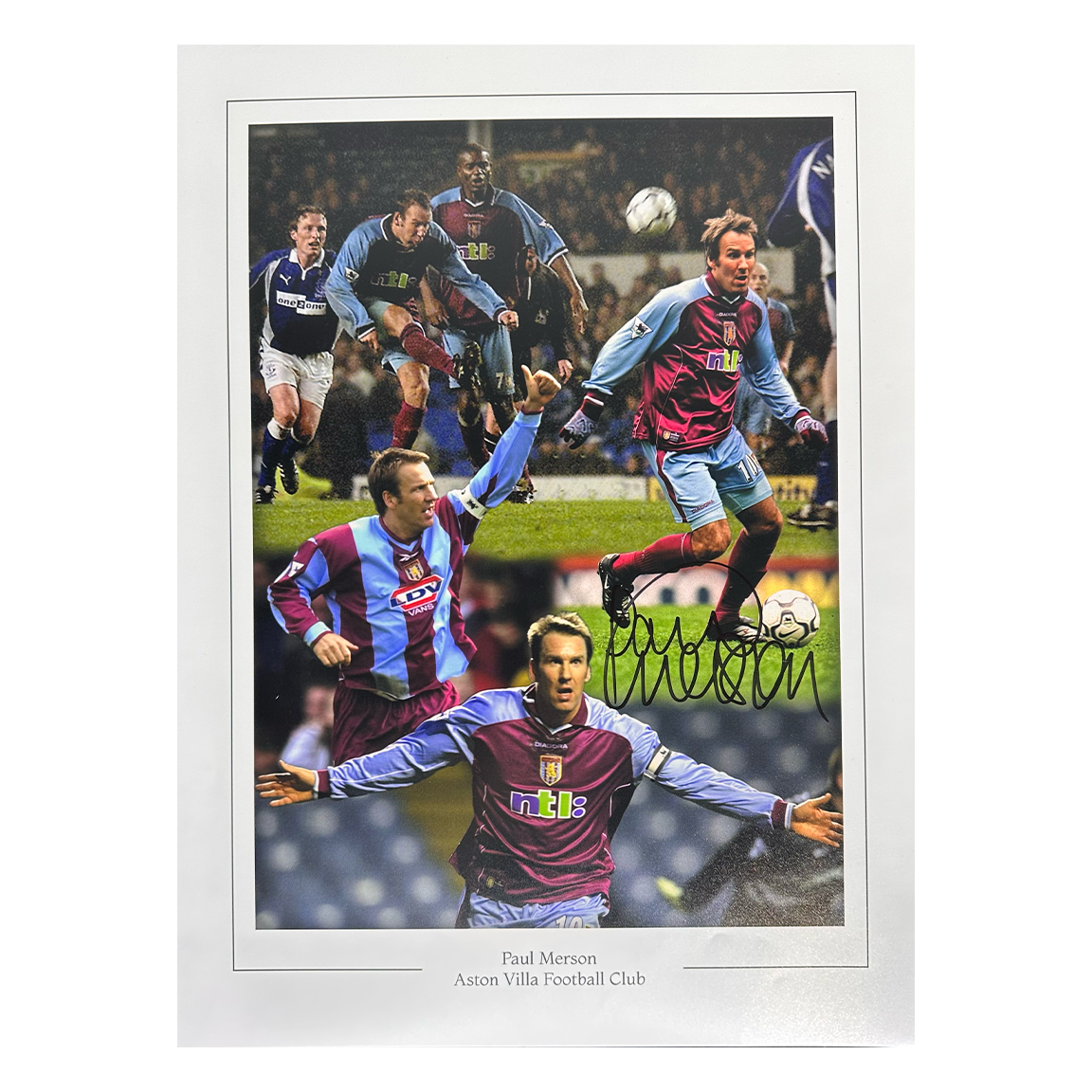 Paul Merson Signed Aston Villa 12x16 Image