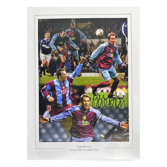 Paul Merson Signed Aston Villa 12x16 Image