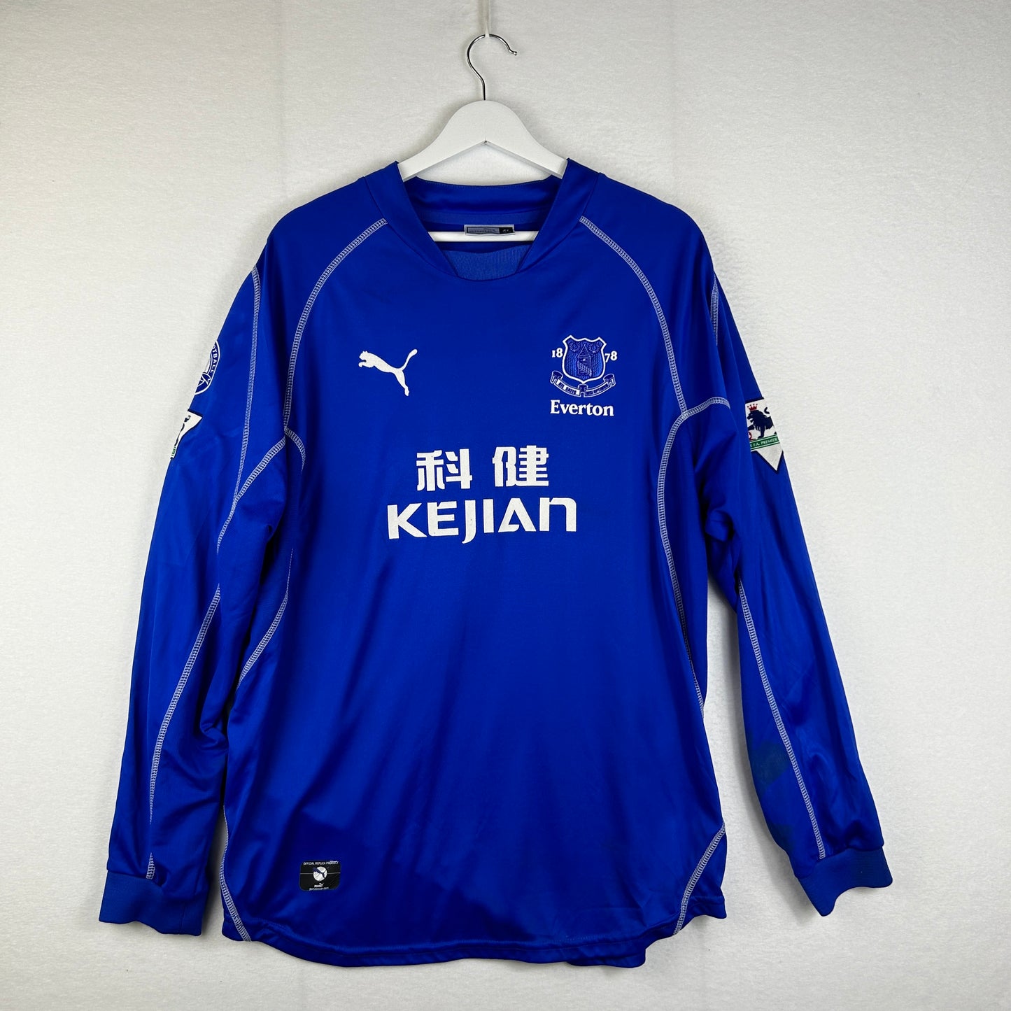 Everton 2003-2004 Player Issue Home Shirt - Long Sleeve - Rooney 18 Signed