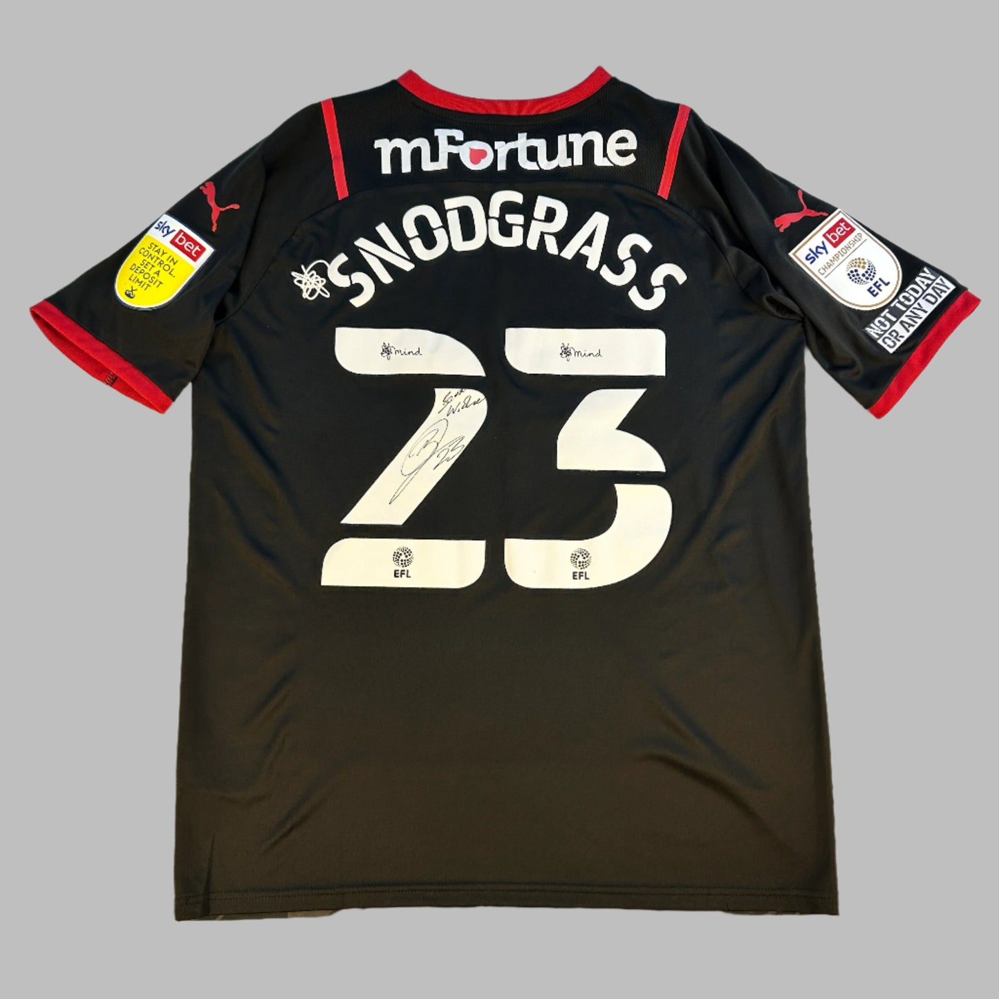 West Brom 2021/2021 Player Issue Away Shirt - Snodgrass 23 - Signed