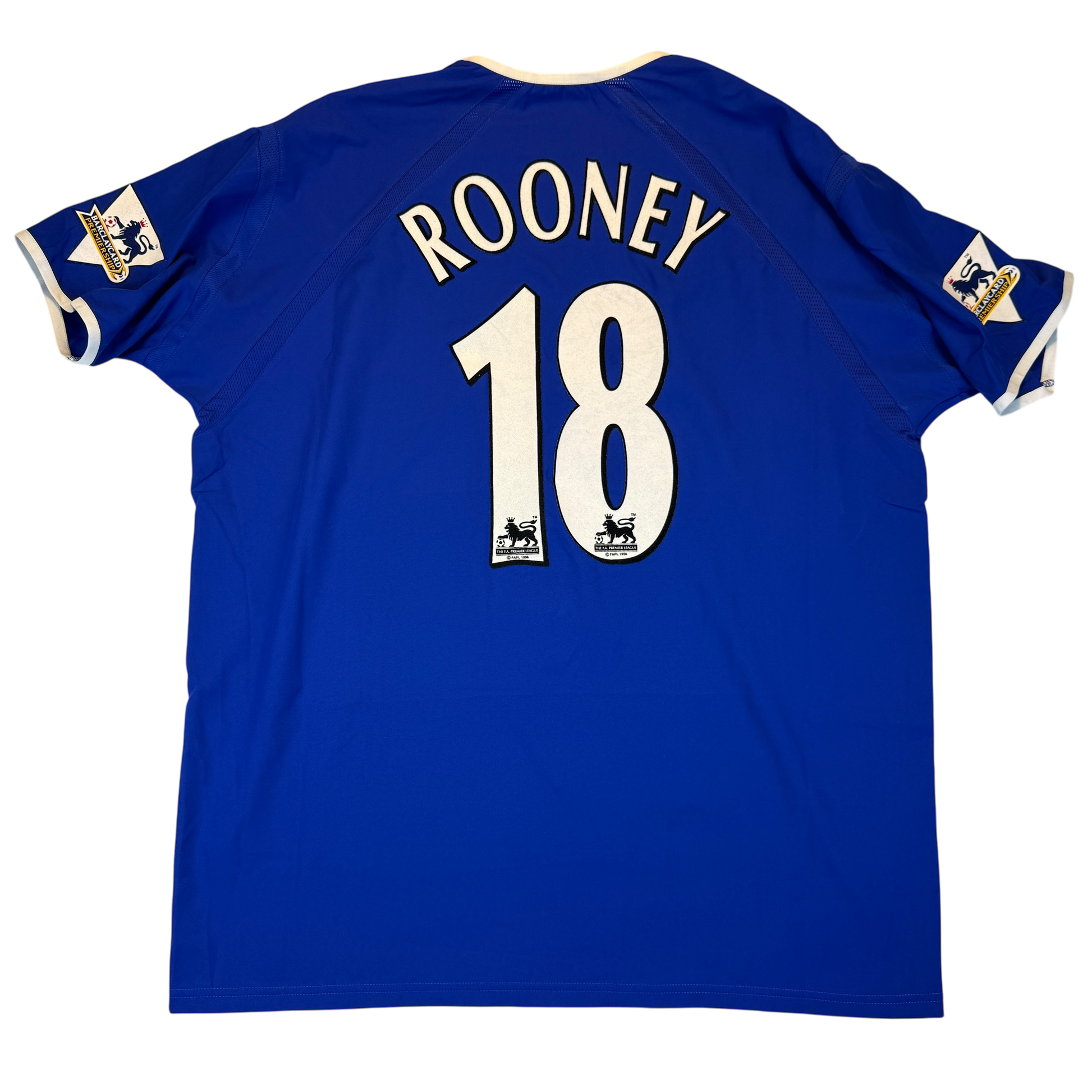 Everton 2003-2004 Player Issue Home Shirt - Back with Rooney 18 Premier League player sized print