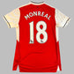 Arsenal 2016/2017 Home Shirt back with MONREAL 18 Premier League print