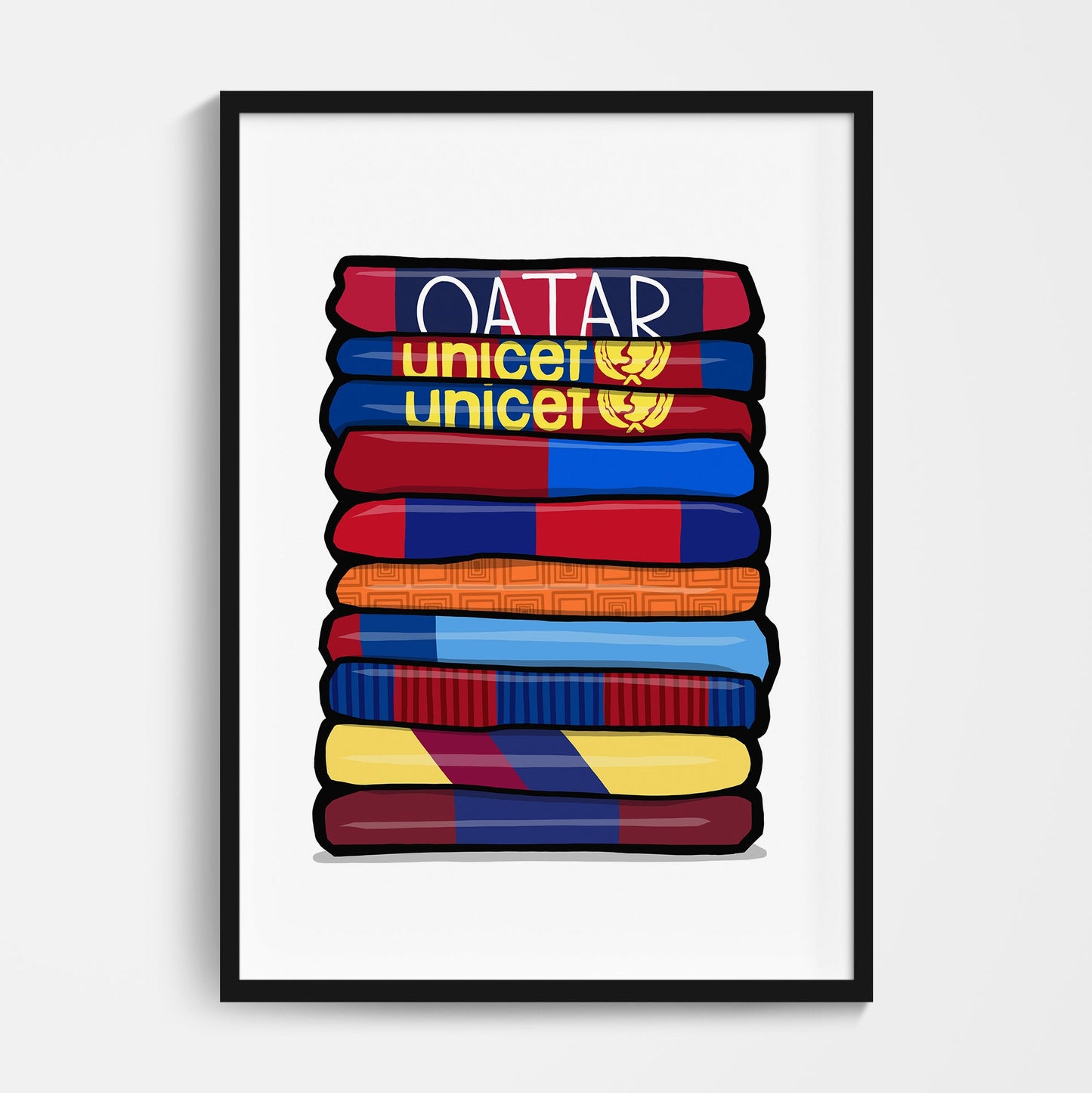Barcelona Shirt Stack Print